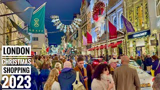 Walking in Mayfair London, New Bond Street  - Central London Luxury Christmas Shopping [4K HDR]