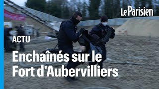 Aubervilliers : des militants s'enchaînent au chantier du futur centre aquatique des JO 2024