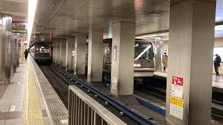 Osaka metro谷町線22系3編成八尾南行きと22系16編成大日行き発着発車シーン