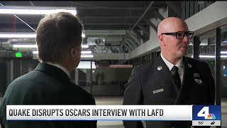 Earthquake disrupts Oscars interview with LAFD captain