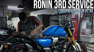 TVS RONIN 3rd Service After 12000 Kms | Detailed Service Video @ONEDMALAYALAM