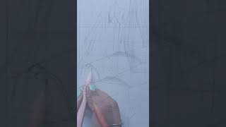 Outline Drawing of a Sketch | Beautiful Girl Portrait| Square Grid Method #shorts #drawing