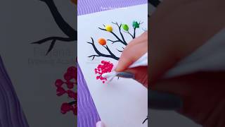 Easy technique to painting 😱 || Colorful tree #art #shorts #painting