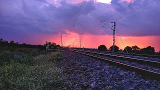 29692 Antyodaya SF Express, amazing sunset, Indian Railways