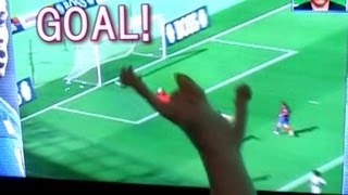 可愛い！ 子猫がテレビのサッカーに反応してゴールを決める！ Kitten makes a goal with Keisuke Honda