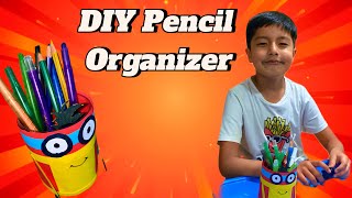 DIY Pencil holder using Plastic bottle | Plastic bottle craft ideas | DIY pen organizer |