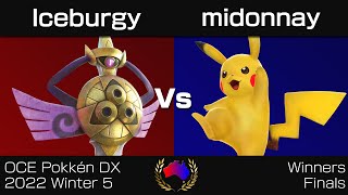 OCE Pokkén DX 2022 Winter 5 - Winners Finals: Iceburgy (Aegislash) vs. midonnay (Pikachu)