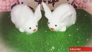 How to make rabbit using fused bulb and cotton | Decorative Rabbit | DIY | Arts & Crafts