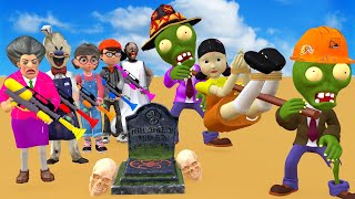 Scary Teacher 3D vs Squid Game Rescue Baby Dolls From Zombies Treatment or Error 5 Time Challenge