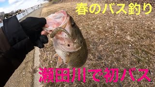 【バス釣り】フリーリグで初バス❗️琵琶湖　南湖　瀬田川