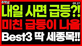 내일 사면 수익?! 이 '3가지 종목' 매수 기회 노려보세요! 급등주 주식추천 추천주 금투세 2차전지 관련주 제약바이오 비만 관련주 전고체 관련주 해리스 관련주