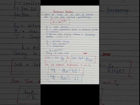 Chemical kinetics|Arrhenius equation|Chemistry