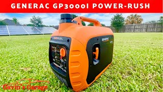 Generac Gp3000I Power-Rush Full LOAD Test and Review. (Generator Review)