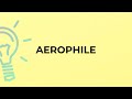 What is the meaning of the word AEROPHILE?