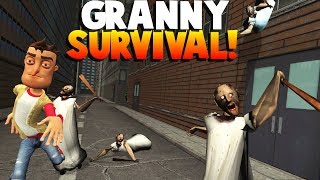 RUNNING FROM ZOMBIE GRANNY?! - Garry's Mod Gameplay (Gmod Roleplay) - Granny Survival!