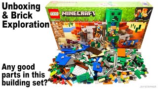 LEGO Minecraft Creeper Mine Unboxing & Brick Exploration 21155