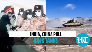 Watch video of Indian & Chinese tanks disengaging in Ladakh