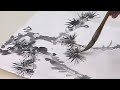 书画技法与创作演示：霍春阳 松树画法示范 chinese painting techniques