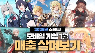 꽤 재밌는 흐름들이 보이는 2025년의 첫 달 한국모바일 게임 매출들 살펴보기