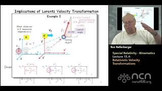 Purdue PHYS 342 L13.4: Special Relativity-Kinematics Relativistic Velocity Transformations