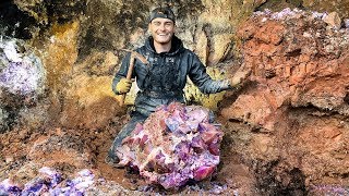 Found Rare $50,000 Amethyst Crystal While Digging at a Private Mine! (Unbelievab