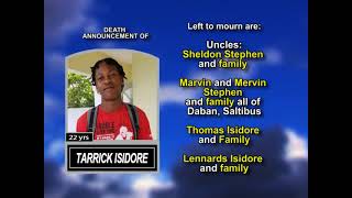 Tarrick Isidore ~ Long Obituary