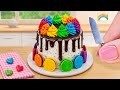 Chocolate Cake Recipe Using COLA FANTA SPRITE | Satisfying Rainbow Cake Decorating