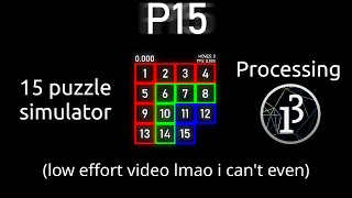 P15: 15 puzzle simulator in Processing