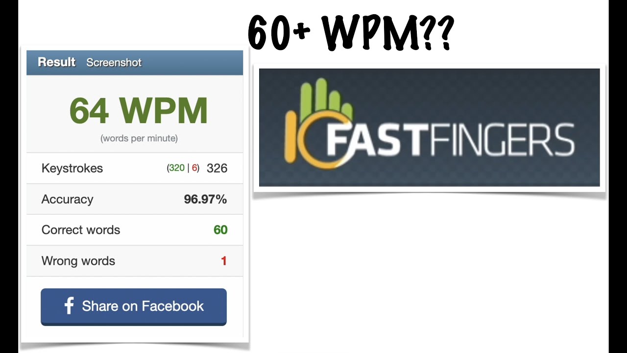How Does A 60 Wpm Type 10fastfingers Youtube