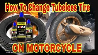 HOW TO CHANGE TUBELESS MOTORCYCLE TIRE (REAR)