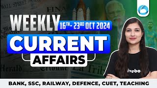 16 -23 Oct 2024 Weekly Current Affairs MCQs | Current Affairs 2024 | Banking Current Affairs 2024