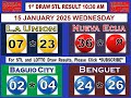 stl 1st draw 1030am result stl la union nueva ecija baguio benguet 15 january 2025 wednesday