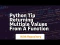 Python tip returning multiple values from a function