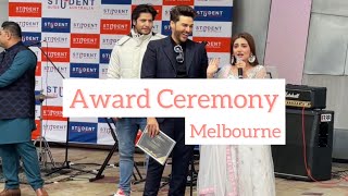 Hiba Bukhari & Ahsan Khan on stage in Melbourne| Meray Humnasheen Drama serial cast