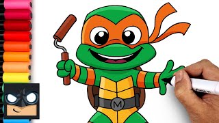 How To Draw Michelangelo | Teenage Mutant Ninja Turtles
