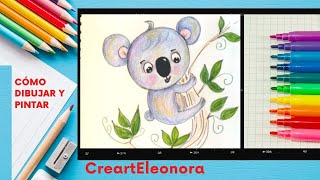 Cómo dibujar un koala Australiano en un árbol | Learn to Draw a Cute Koala para Niños y niñas