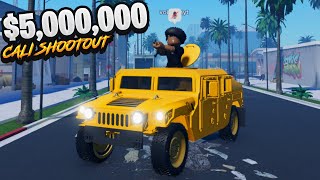 I GOT THE BEST CAR IN THIS CALI SHOOTOUT ROBLOX HOOD GAME