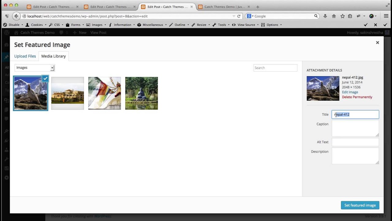 How To Add Featured Image In Wordpress Post Page Youtube