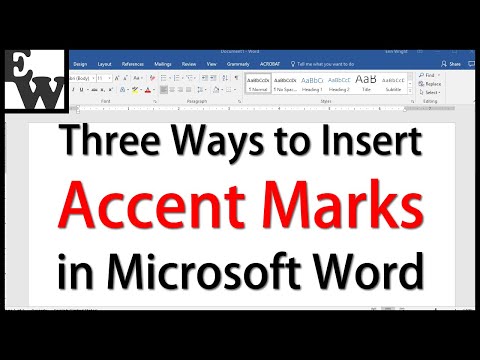 Three Ways to Insert Accent Marks in Microsoft Word Three Ways to Insert Accent Marks in Microsoft Word