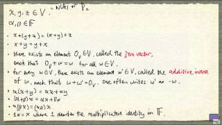 Week 8 - Vector space definition