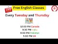 Free English classes at YouTube | Onestop Academy English | Every Tuesday and Thursday