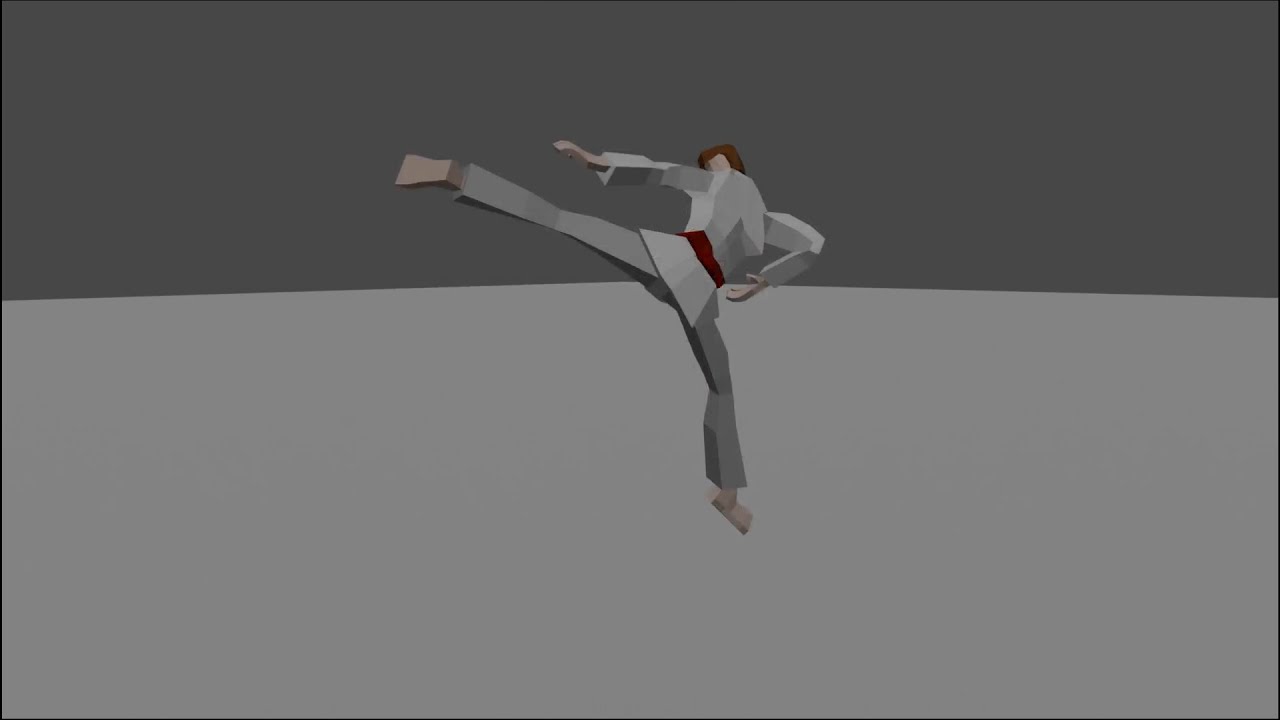 Spin Kicks Combo 3d Animation Character Movement Test Youtube