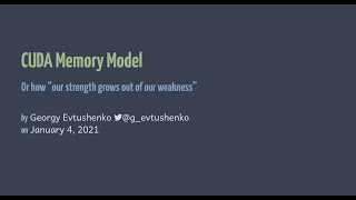 CUDA Memory Model