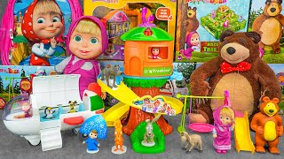 97 Minutes of Satisfying ASMR Unboxing 🌷 Adorable Masha and The Bear Tree House \u0026 Masha Airplane Set