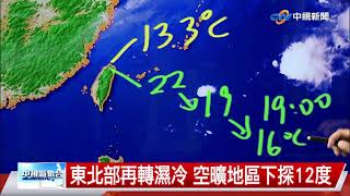 【志耕氣象報報】東北部再轉濕冷 空曠地區下探12度│中視晚間氣象 20211122