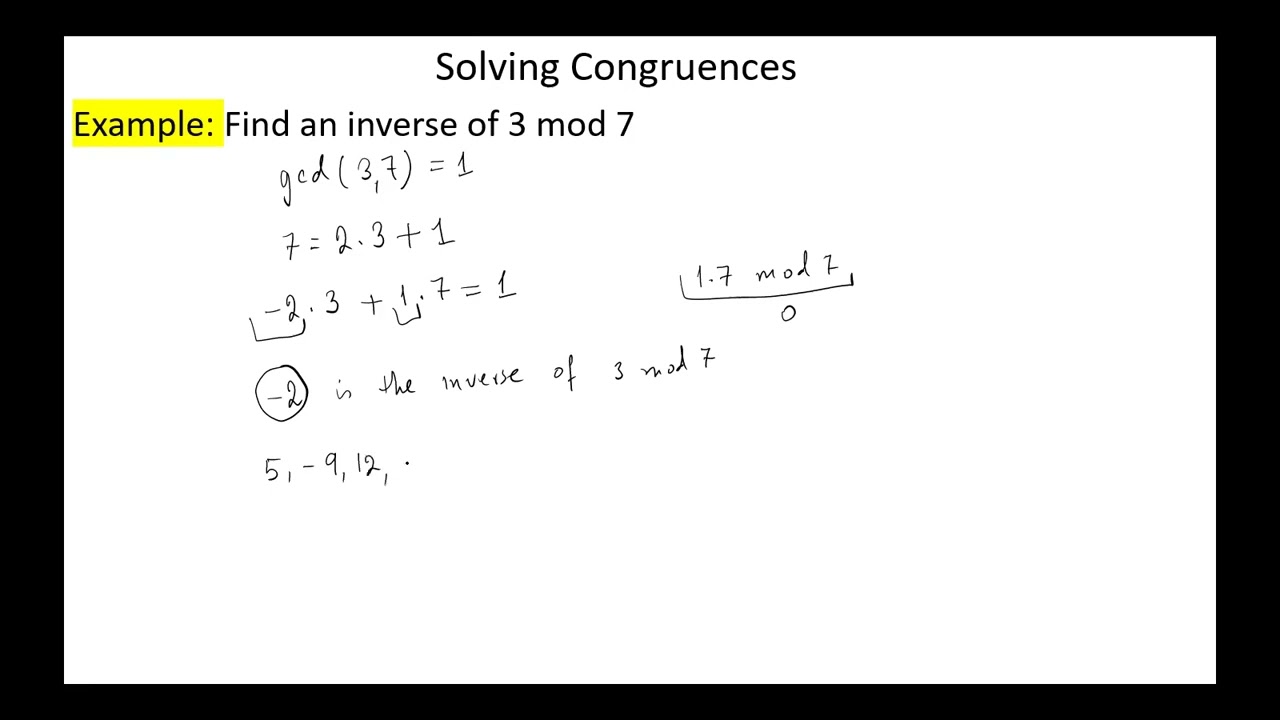 Linear Congruence Examples At Alexander Hickson Blog