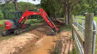 Culvert Work With Kubota KX-057