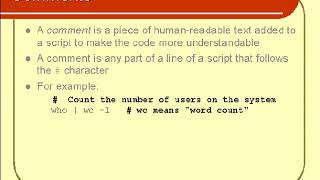 Comments - Shell Scripting -11