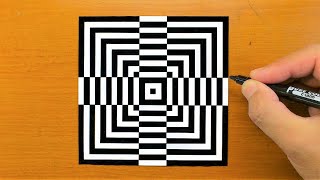 How To Draw Like a 3D Geometric cross Optical Illusion - Funny 3D Trick Art on paper tutorial