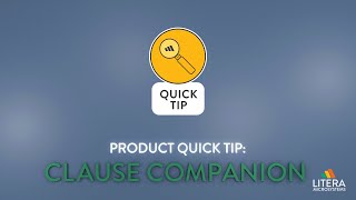 Clause Companion | Quick Tip on Saving Clauses